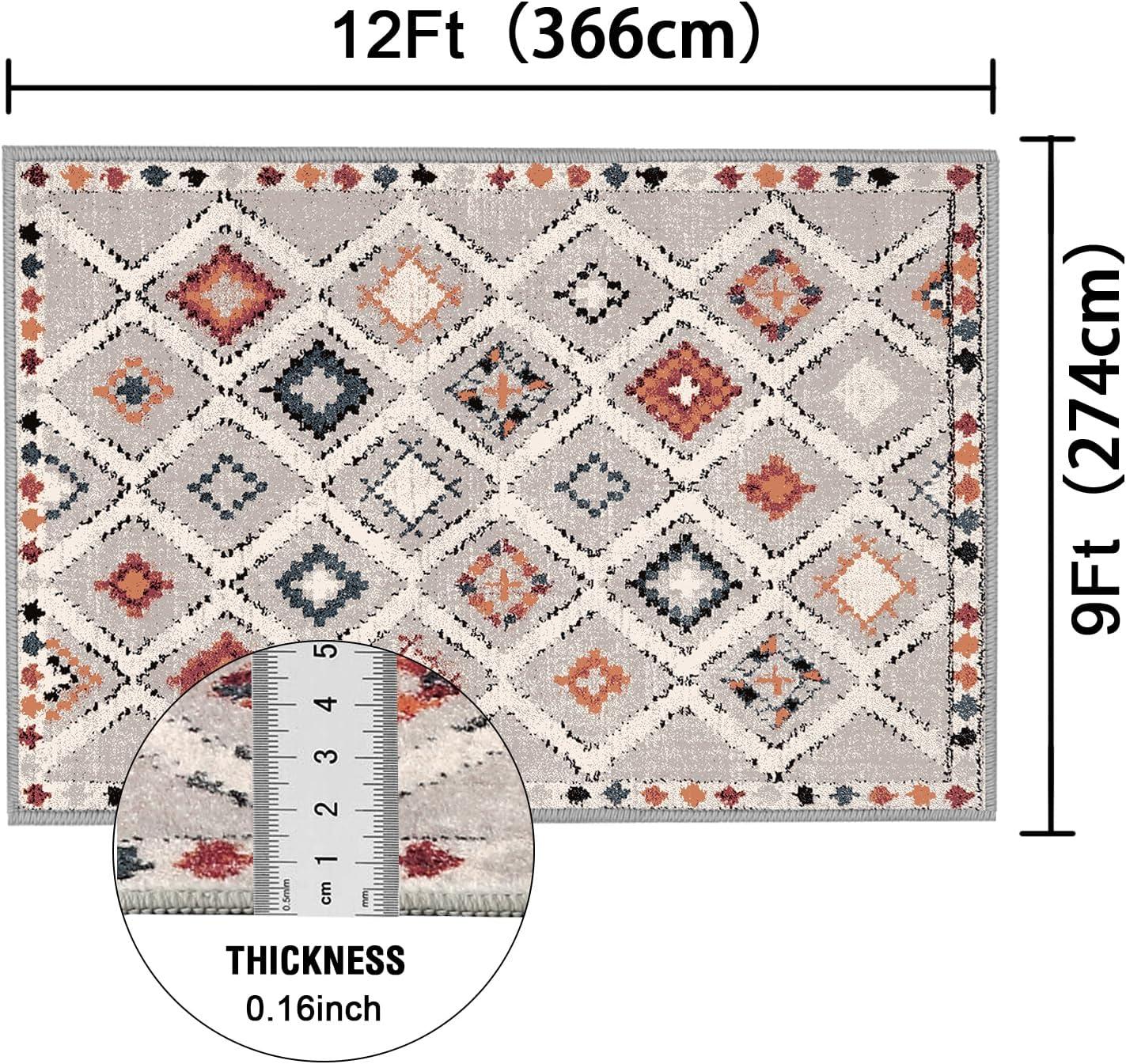 imageHVERSAILTEX Area Rug 5 x 7 Washable Soft Rugs for Bedroom Living Room Non Slip Non Shedding Printed Accent Indoor Floor Carpet Perfect for Vintage and MidCentury Inspired Homes Black MedallionElegant Diamond