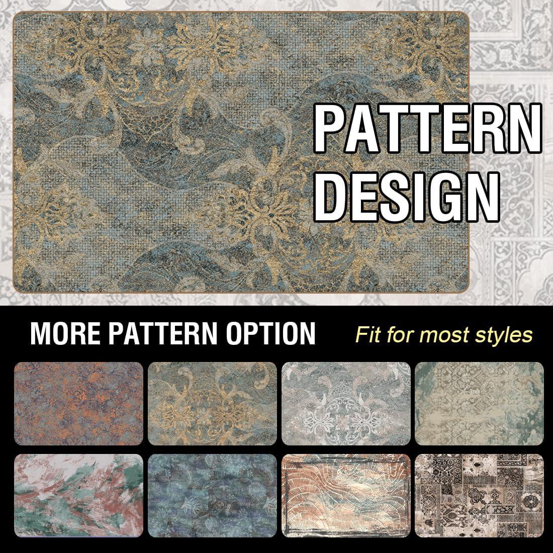 imageHVERSAILTEX Area Rug 5 x 7 Washable Soft Rugs for Bedroom Living Room Non Slip Non Shedding Printed Accent Indoor Floor Carpet Perfect for Vintage and MidCentury Inspired Homes Black MedallionDamaskdeep
