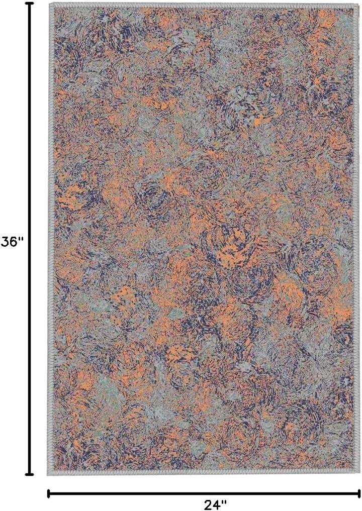 imageHVERSAILTEX Area Rug 5 x 7 Washable Soft Rugs for Bedroom Living Room Non Slip Non Shedding Printed Accent Indoor Floor Carpet Perfect for Vintage and MidCentury Inspired Homes Black MedallionRust