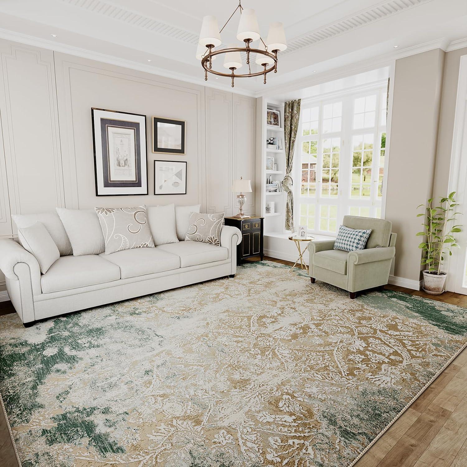 imageHVERSAILTEX Area Rug 5 x 7 Washable Soft Rugs for Bedroom Living Room Non Slip Non Shedding Printed Accent Indoor Floor Carpet Perfect for Vintage and MidCentury Inspired Homes Black MedallionChandra