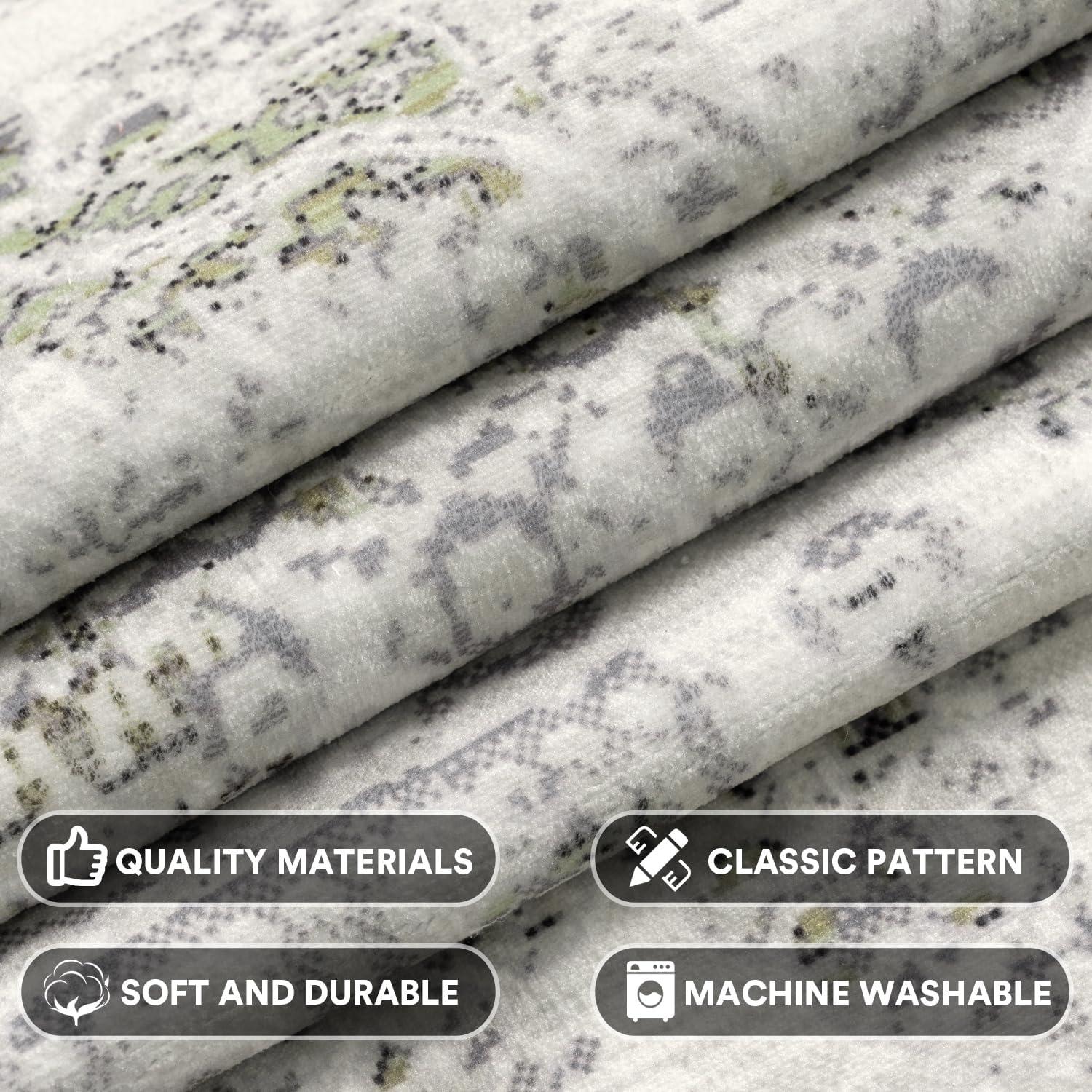 imageHVERSAILTEX Area Rug 5 x 7 Washable Soft Rugs for Bedroom Living Room Non Slip Non Shedding Printed Accent Indoor Floor Carpet Perfect for Vintage and MidCentury Inspired Homes Black MedallionBoho Persian Floral