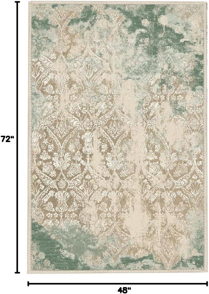 imageHVERSAILTEX Area Rug 5 x 7 Washable Soft Rugs for Bedroom Living Room Non Slip Non Shedding Printed Accent Indoor Floor Carpet Perfect for Vintage and MidCentury Inspired Homes Black MedallionChandra