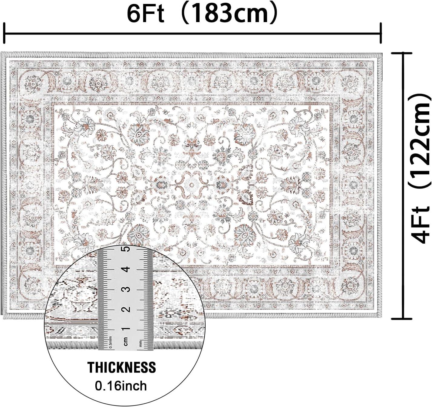 imageHVERSAILTEX Area Rug 5 x 7 Washable Soft Rugs for Bedroom Living Room Non Slip Non Shedding Printed Accent Indoor Floor Carpet Perfect for Vintage and MidCentury Inspired Homes Black MedallionChic Persian Floral