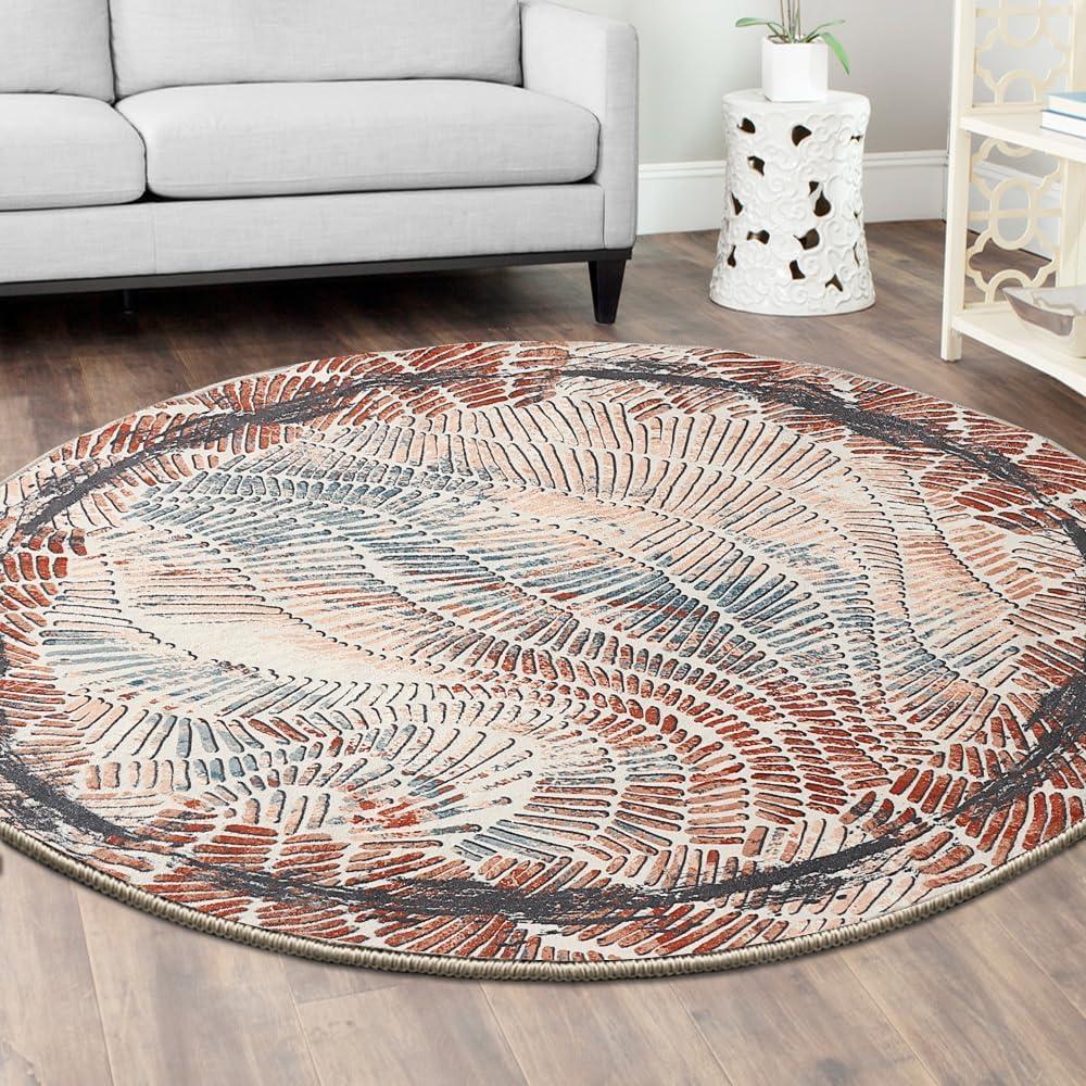 imageHVERSAILTEX Area Rug 5 x 7 Washable Soft Rugs for Bedroom Living Room Non Slip Non Shedding Printed Accent Indoor Floor Carpet Perfect for Vintage and MidCentury Inspired Homes Black MedallionTwlight