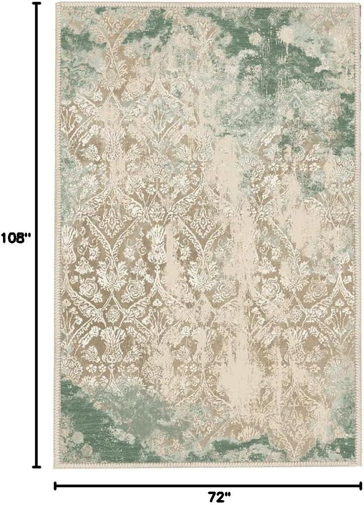 imageHVERSAILTEX Area Rug 5 x 7 Washable Soft Rugs for Bedroom Living Room Non Slip Non Shedding Printed Accent Indoor Floor Carpet Perfect for Vintage and MidCentury Inspired Homes Black MedallionChandra