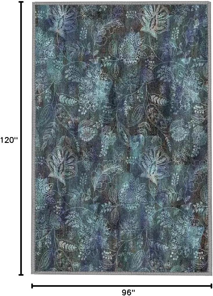 imageHVERSAILTEX Area Rug 5 x 7 Washable Soft Rugs for Bedroom Living Room Non Slip Non Shedding Printed Accent Indoor Floor Carpet Perfect for Vintage and MidCentury Inspired Homes Black MedallionPaisley