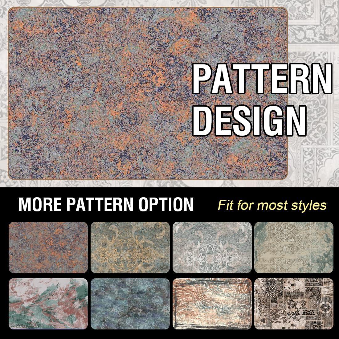 imageHVERSAILTEX Area Rug 5 x 7 Washable Soft Rugs for Bedroom Living Room Non Slip Non Shedding Printed Accent Indoor Floor Carpet Perfect for Vintage and MidCentury Inspired Homes Black MedallionRust