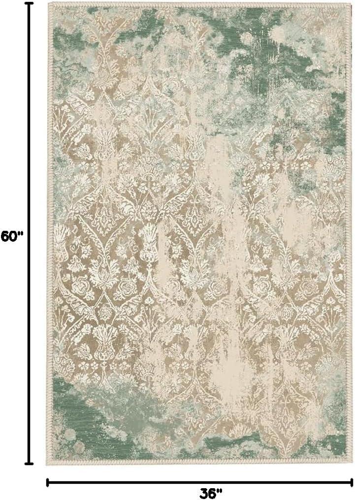 imageHVERSAILTEX Area Rug 5 x 7 Washable Soft Rugs for Bedroom Living Room Non Slip Non Shedding Printed Accent Indoor Floor Carpet Perfect for Vintage and MidCentury Inspired Homes Black MedallionChandra