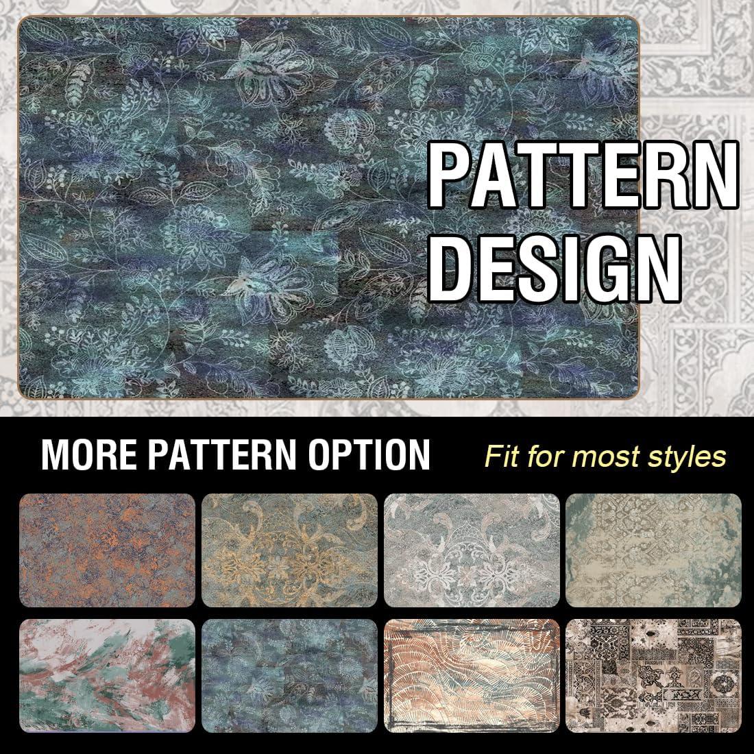 imageHVERSAILTEX Area Rug 5 x 7 Washable Soft Rugs for Bedroom Living Room Non Slip Non Shedding Printed Accent Indoor Floor Carpet Perfect for Vintage and MidCentury Inspired Homes Black MedallionPaisley