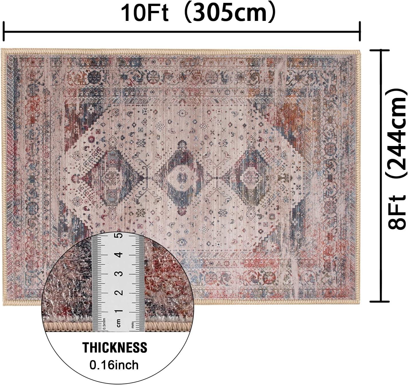 imageHVERSAILTEX Area Rug 5 x 7 Washable Soft Rugs for Bedroom Living Room Non Slip Non Shedding Printed Accent Indoor Floor Carpet Perfect for Vintage and MidCentury Inspired Homes Black MedallionVintage Fringes