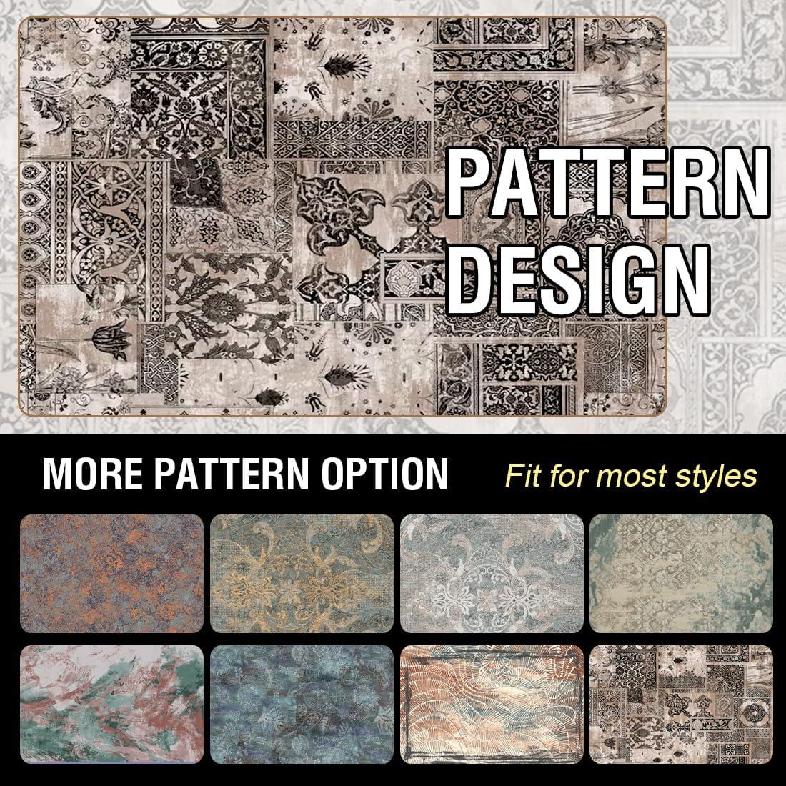 imageHVERSAILTEX Area Rug 5 x 7 Washable Soft Rugs for Bedroom Living Room Non Slip Non Shedding Printed Accent Indoor Floor Carpet Perfect for Vintage and MidCentury Inspired Homes Black MedallionPrestige