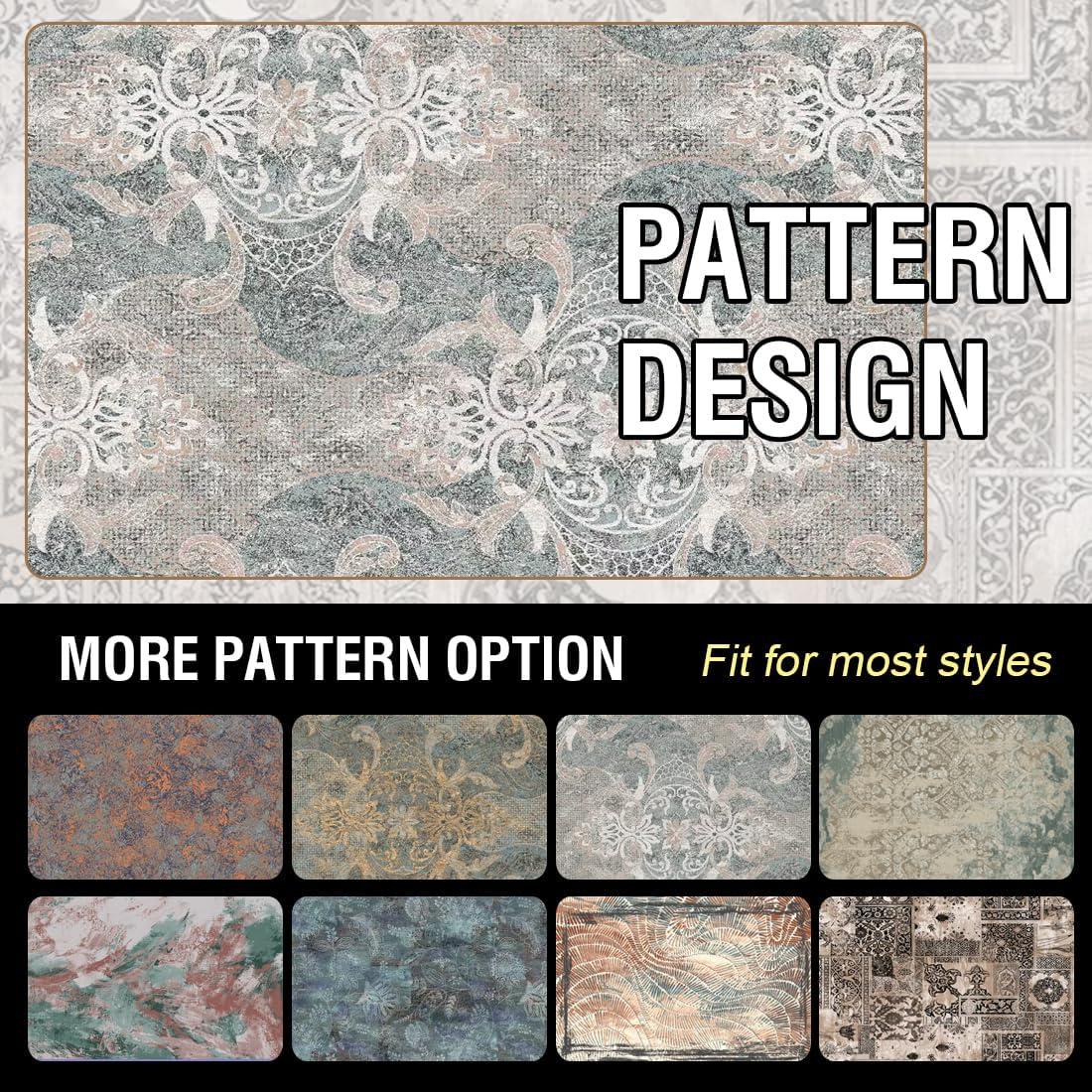 imageHVERSAILTEX Area Rug 5 x 7 Washable Soft Rugs for Bedroom Living Room Non Slip Non Shedding Printed Accent Indoor Floor Carpet Perfect for Vintage and MidCentury Inspired Homes Black MedallionDamask