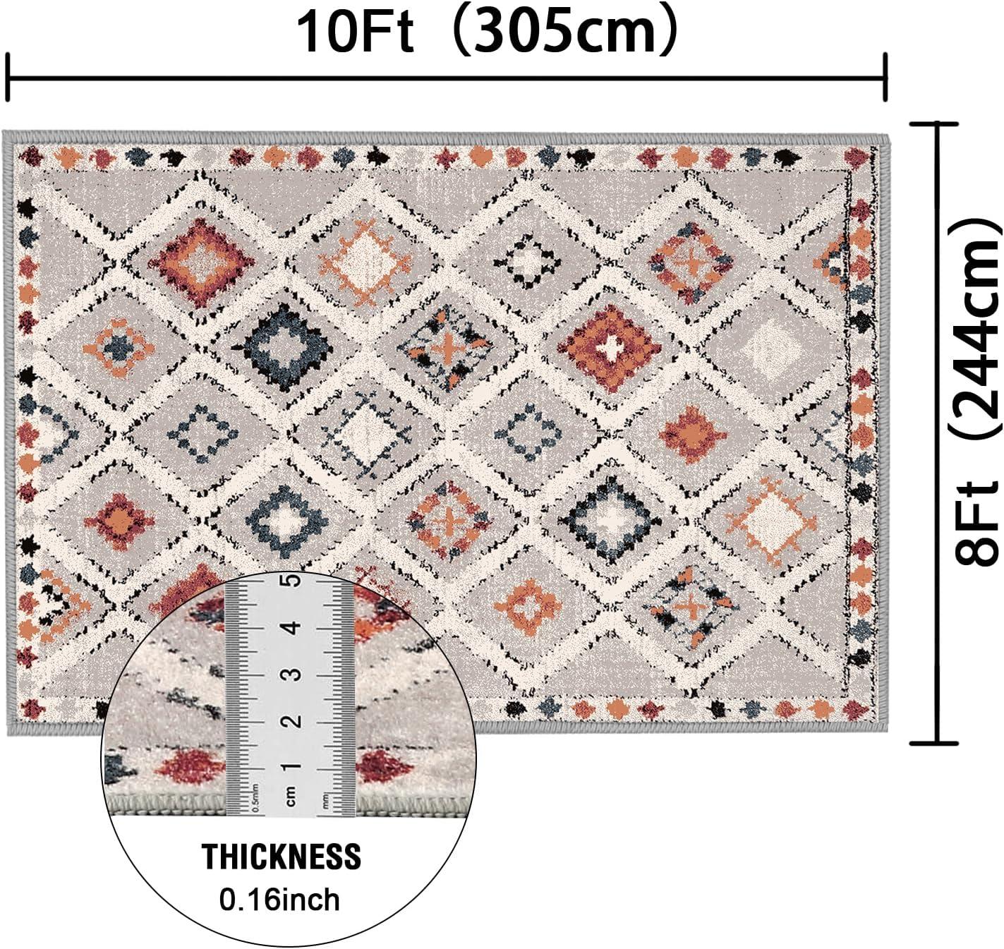 imageHVERSAILTEX Area Rug 5 x 7 Washable Soft Rugs for Bedroom Living Room Non Slip Non Shedding Printed Accent Indoor Floor Carpet Perfect for Vintage and MidCentury Inspired Homes Black MedallionElegant Diamond
