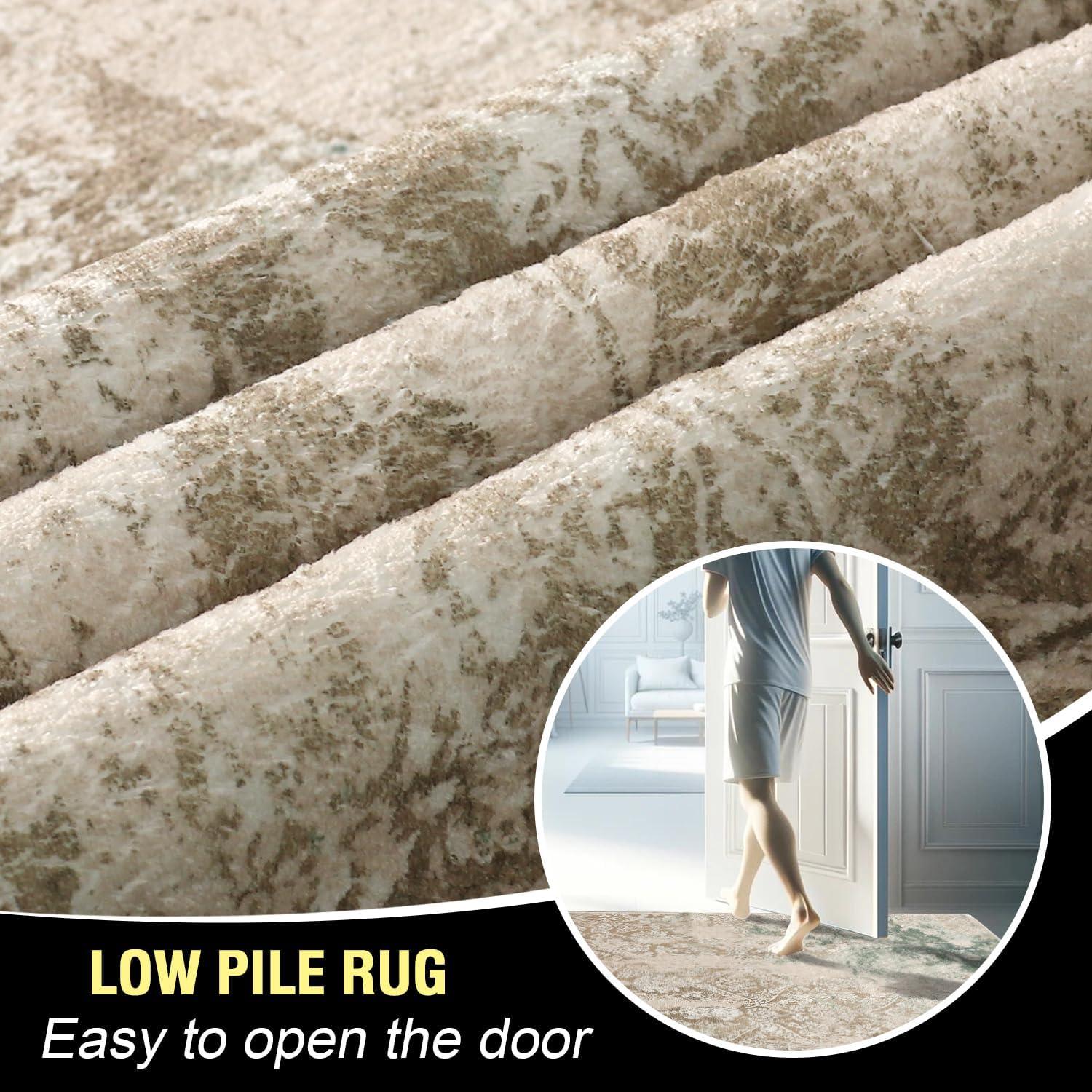 imageHVERSAILTEX Area Rug 5 x 7 Washable Soft Rugs for Bedroom Living Room Non Slip Non Shedding Printed Accent Indoor Floor Carpet Perfect for Vintage and MidCentury Inspired Homes Black MedallionChandra