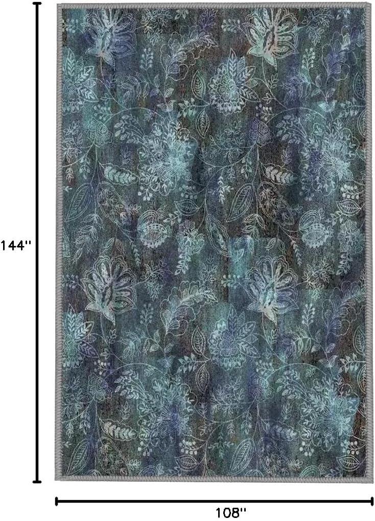 imageHVERSAILTEX Area Rug 5 x 7 Washable Soft Rugs for Bedroom Living Room Non Slip Non Shedding Printed Accent Indoor Floor Carpet Perfect for Vintage and MidCentury Inspired Homes Black MedallionPaisley