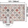 imageHVERSAILTEX Area Rug 5 x 7 Washable Soft Rugs for Bedroom Living Room Non Slip Non Shedding Printed Accent Indoor Floor Carpet Perfect for Vintage and MidCentury Inspired Homes Black MedallionElegant Diamond