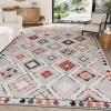 imageHVERSAILTEX Area Rug 5 x 7 Washable Soft Rugs for Bedroom Living Room Non Slip Non Shedding Printed Accent Indoor Floor Carpet Perfect for Vintage and MidCentury Inspired Homes Black MedallionElegant Diamond
