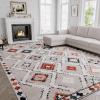 imageHVERSAILTEX Area Rug 5 x 7 Washable Soft Rugs for Bedroom Living Room Non Slip Non Shedding Printed Accent Indoor Floor Carpet Perfect for Vintage and MidCentury Inspired Homes Black MedallionElegant Diamond