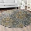 imageHVERSAILTEX Area Rug 5 x 7 Washable Soft Rugs for Bedroom Living Room Non Slip Non Shedding Printed Accent Indoor Floor Carpet Perfect for Vintage and MidCentury Inspired Homes Black MedallionDamaskdeep