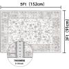 imageHVERSAILTEX Area Rug 5 x 7 Washable Soft Rugs for Bedroom Living Room Non Slip Non Shedding Printed Accent Indoor Floor Carpet Perfect for Vintage and MidCentury Inspired Homes Black MedallionChic Persian Floral