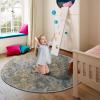 imageHVERSAILTEX Area Rug 5 x 7 Washable Soft Rugs for Bedroom Living Room Non Slip Non Shedding Printed Accent Indoor Floor Carpet Perfect for Vintage and MidCentury Inspired Homes Black MedallionDamaskdeep