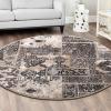 imageHVERSAILTEX Area Rug 5 x 7 Washable Soft Rugs for Bedroom Living Room Non Slip Non Shedding Printed Accent Indoor Floor Carpet Perfect for Vintage and MidCentury Inspired Homes Black MedallionPrestige