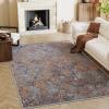 imageHVERSAILTEX Area Rug 5 x 7 Washable Soft Rugs for Bedroom Living Room Non Slip Non Shedding Printed Accent Indoor Floor Carpet Perfect for Vintage and MidCentury Inspired Homes Black MedallionRust