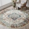 imageHVERSAILTEX Area Rug 5 x 7 Washable Soft Rugs for Bedroom Living Room Non Slip Non Shedding Printed Accent Indoor Floor Carpet Perfect for Vintage and MidCentury Inspired Homes Black MedallionHeirloom Floral