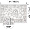 imageHVERSAILTEX Area Rug 5 x 7 Washable Soft Rugs for Bedroom Living Room Non Slip Non Shedding Printed Accent Indoor Floor Carpet Perfect for Vintage and MidCentury Inspired Homes Black MedallionChic Persian Floral