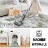 imageHVERSAILTEX Area Rug 5 x 7 Washable Soft Rugs for Bedroom Living Room Non Slip Non Shedding Printed Accent Indoor Floor Carpet Perfect for Vintage and MidCentury Inspired Homes Black MedallionVintage Geometri