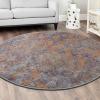 imageHVERSAILTEX Area Rug 5 x 7 Washable Soft Rugs for Bedroom Living Room Non Slip Non Shedding Printed Accent Indoor Floor Carpet Perfect for Vintage and MidCentury Inspired Homes Black MedallionRust