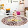 imageHVERSAILTEX Area Rug 5 x 7 Washable Soft Rugs for Bedroom Living Room Non Slip Non Shedding Printed Accent Indoor Floor Carpet Perfect for Vintage and MidCentury Inspired Homes Black MedallionVintage Fringes