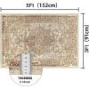 imageHVERSAILTEX Area Rug 5 x 7 Washable Soft Rugs for Bedroom Living Room Non Slip Non Shedding Printed Accent Indoor Floor Carpet Perfect for Vintage and MidCentury Inspired Homes Black MedallionRustic Medallion