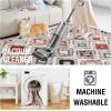 imageHVERSAILTEX Area Rug 5 x 7 Washable Soft Rugs for Bedroom Living Room Non Slip Non Shedding Printed Accent Indoor Floor Carpet Perfect for Vintage and MidCentury Inspired Homes Black MedallionElegant Diamond