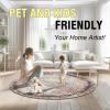 imageHVERSAILTEX Area Rug 5 x 7 Washable Soft Rugs for Bedroom Living Room Non Slip Non Shedding Printed Accent Indoor Floor Carpet Perfect for Vintage and MidCentury Inspired Homes Black MedallionTwlight