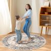 imageHVERSAILTEX Area Rug 5 x 7 Washable Soft Rugs for Bedroom Living Room Non Slip Non Shedding Printed Accent Indoor Floor Carpet Perfect for Vintage and MidCentury Inspired Homes Black MedallionOriental Blue