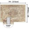 imageHVERSAILTEX Area Rug 5 x 7 Washable Soft Rugs for Bedroom Living Room Non Slip Non Shedding Printed Accent Indoor Floor Carpet Perfect for Vintage and MidCentury Inspired Homes Black MedallionRustic Medallion