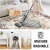 imageHVERSAILTEX Area Rug 5 x 7 Washable Soft Rugs for Bedroom Living Room Non Slip Non Shedding Printed Accent Indoor Floor Carpet Perfect for Vintage and MidCentury Inspired Homes Black MedallionHeirloom Floral