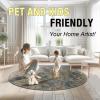 imageHVERSAILTEX Area Rug 5 x 7 Washable Soft Rugs for Bedroom Living Room Non Slip Non Shedding Printed Accent Indoor Floor Carpet Perfect for Vintage and MidCentury Inspired Homes Black MedallionDamaskdeep