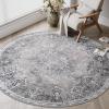 imageHVERSAILTEX Area Rug 5 x 7 Washable Soft Rugs for Bedroom Living Room Non Slip Non Shedding Printed Accent Indoor Floor Carpet Perfect for Vintage and MidCentury Inspired Homes Black MedallionBlack Medallion