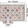 imageHVERSAILTEX Area Rug 5 x 7 Washable Soft Rugs for Bedroom Living Room Non Slip Non Shedding Printed Accent Indoor Floor Carpet Perfect for Vintage and MidCentury Inspired Homes Black MedallionElegant Diamond