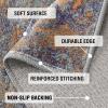 imageHVERSAILTEX Area Rug 5 x 7 Washable Soft Rugs for Bedroom Living Room Non Slip Non Shedding Printed Accent Indoor Floor Carpet Perfect for Vintage and MidCentury Inspired Homes Black MedallionRust