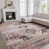 imageHVERSAILTEX Area Rug 5 x 7 Washable Soft Rugs for Bedroom Living Room Non Slip Non Shedding Printed Accent Indoor Floor Carpet Perfect for Vintage and MidCentury Inspired Homes Black MedallionVintage Fringes