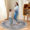 imageHVERSAILTEX Area Rug 5 x 7 Washable Soft Rugs for Bedroom Living Room Non Slip Non Shedding Printed Accent Indoor Floor Carpet Perfect for Vintage and MidCentury Inspired Homes Black MedallionBlack Medallion