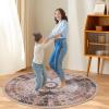 imageHVERSAILTEX Area Rug 5 x 7 Washable Soft Rugs for Bedroom Living Room Non Slip Non Shedding Printed Accent Indoor Floor Carpet Perfect for Vintage and MidCentury Inspired Homes Black MedallionVintage Fringes