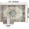 imageHVERSAILTEX Area Rug 5 x 7 Washable Soft Rugs for Bedroom Living Room Non Slip Non Shedding Printed Accent Indoor Floor Carpet Perfect for Vintage and MidCentury Inspired Homes Black MedallionHeirloom Floral