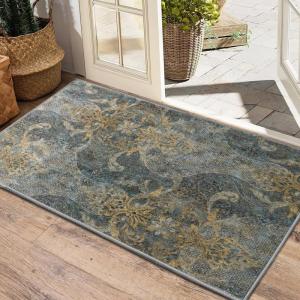 imageHVERSAILTEX Area Rug 5 x 7 Washable Soft Rugs for Bedroom Living Room Non Slip Non Shedding Printed Accent Indoor Floor Carpet Perfect for Vintage and MidCentury Inspired Homes Black MedallionDamaskdeep