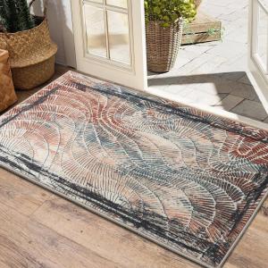 imageHVERSAILTEX Area Rug 5 x 7 Washable Soft Rugs for Bedroom Living Room Non Slip Non Shedding Printed Accent Indoor Floor Carpet Perfect for Vintage and MidCentury Inspired Homes Black MedallionTwlight