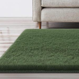 imageHVERSAILTEX Area Rug Super Soft Faux Fur Carpet 2x3 Feet Furry Kids Nursery Bedroom Living Room Carpet High Pile Throw Shag Plush Rug for Dorm Teen Decor Bronze GreenBronze Green