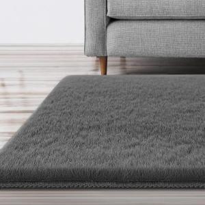 imageHVERSAILTEX Area Rug Super Soft Faux Fur Carpet 2x3 Feet Furry Kids Nursery Bedroom Living Room Carpet High Pile Throw Shag Plush Rug for Dorm Teen Decor Bronze GreenGrey